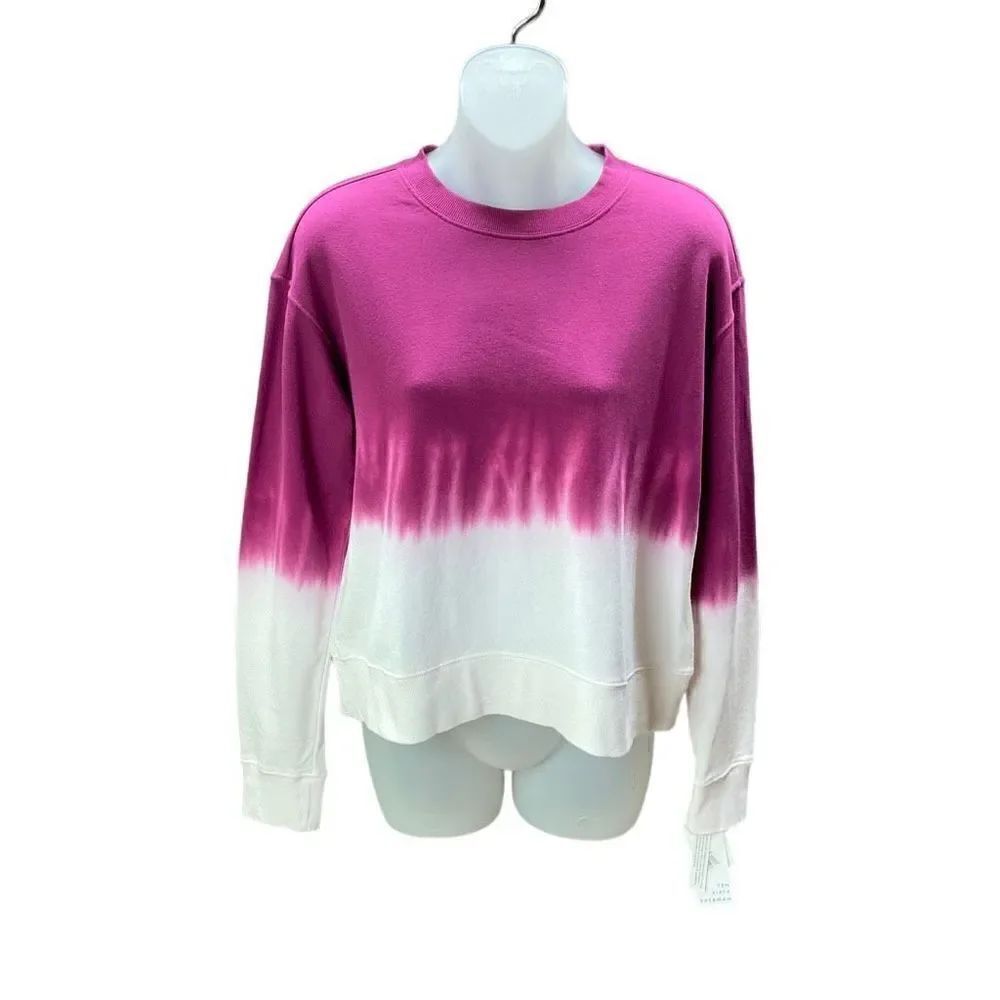 Ten Sixty Sherman Sweatshirt Crew Neck Dip Dye Red Pomegranate Cotton Small